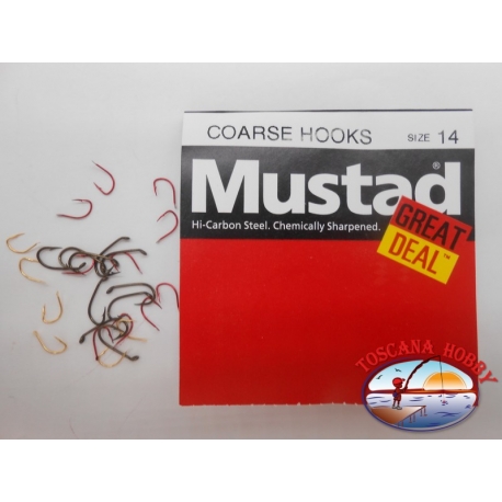 1 pack of 25 pcs Mustad "great deal" series Coarse hooks sz.14 FC.A540