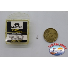 1 pack de 50pcs Mustad "tecnología láser" de la serie 51140 sz.20 FC.A501