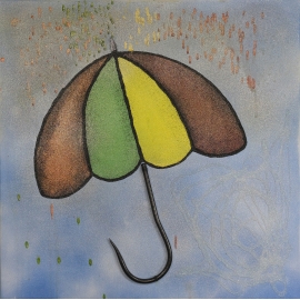 Picture on canvas "Umbrella" - hand-made. QR1