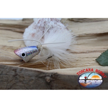 Popperino for fly fishing, Panther Martin,2cm, col.holographic pearl.FC.T41