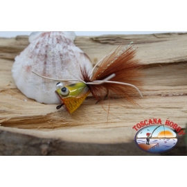 Popperino for fly fishing,Panther Martin,2cm, col.hol. brown frog eye.FC.T48