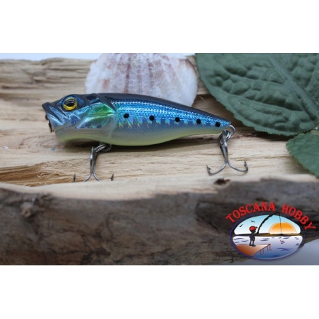 Popper Minno V Viper, 6cm-8gr, flotante, azul / negro, giratorio. FC.V461