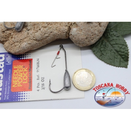 1bustina 4 pcs plumbed hooks with hook Mustad, cod.91766BLN-a