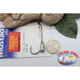 1 bustina 4 pz Ami piombati con gancio Mustad cod.91766BLN n.4/0 C.AP7