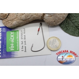 1 sachet 5 PCs offset hooks with hook Mustad cod.37176BLN No. 1/0 C. AP17