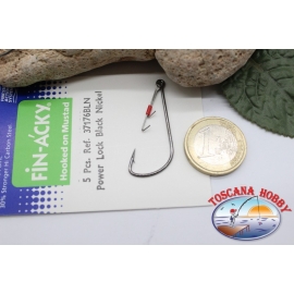 1 sachet 5 PCs offset hooks with hook Mustad cod.37176BLN No. 4 C. AP19