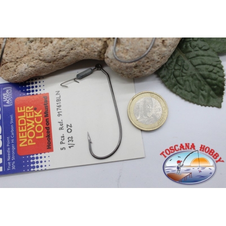 1 sobre 5 piezas Ganchos de plomo Mustad con gancho, cod.91761BLN-1