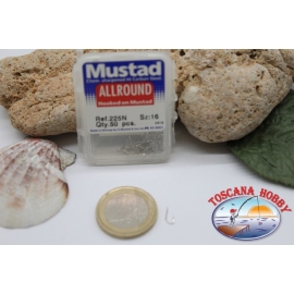 1 caja 50pcs anzuelos Mustad-cod.225N n.16, de toda la ronda de gancho FC.B6B