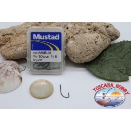 1 box 50pcs hooks Mustad cod.225BLM no.6, Crystal Hook FC.B8A