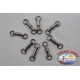 8 Swivels steel with bearing, and welded rings, 65lb, 6mm FC.G135
