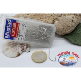 1 caja 50pcs anzuelos Mustad-cod.515N no.2 Ronda de Todos los FC.B15A