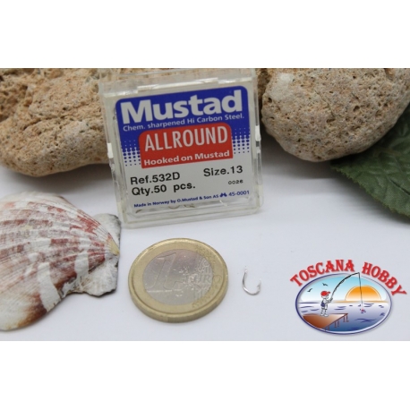 1 box 50pz Ami Mustad cod.532D n.13 All Round FC.B16A