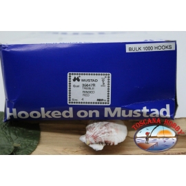1 pack of 1000 pcs treble hooks Mustad, cod. 35647R, no.4 FC.E1D