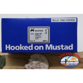1 pack of 1000 pcs treble hooks Mustad, cod. 35647R, no.6 FC.E1E