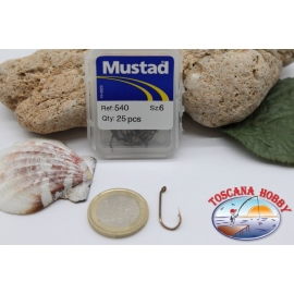 1 box 25 pcs Mustad cod.540 n.6, eyelet FC.B20A