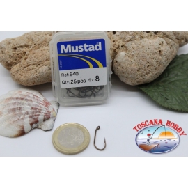 1 box 25pz Ami Mustad cod.540 n.8, occhiello FC.B20B