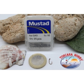 1 caja de 25 ordenadores Mustad-cod.540 n.16, ojal de la FC.B20E