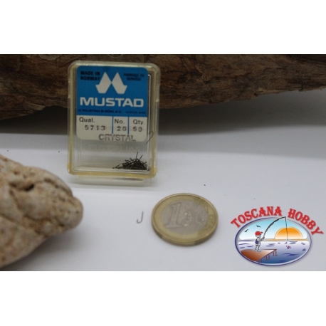 1box 50pcs Mustad cod. 5713, no. 26, Crystal, FC.B39D