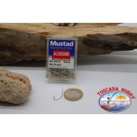 1 box 50pcs hooks Mustad cod.220N n.4, All Round Hook FC.B1L