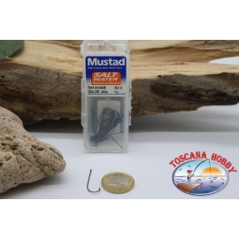 1 box 25 pcs Mustad cod. 4446B, no.3, salt water hooks, eyelet FC.B62G