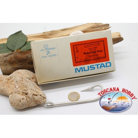 1 box 10 pz ami Mustad cod. 4480, n.1, Ringed tinned hooks, occhiello FC.B73A