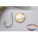 1 box 25 pcs Mustad cod. 92553FS, no. 4/0, stainless steel hook, eyelet FC.B81H