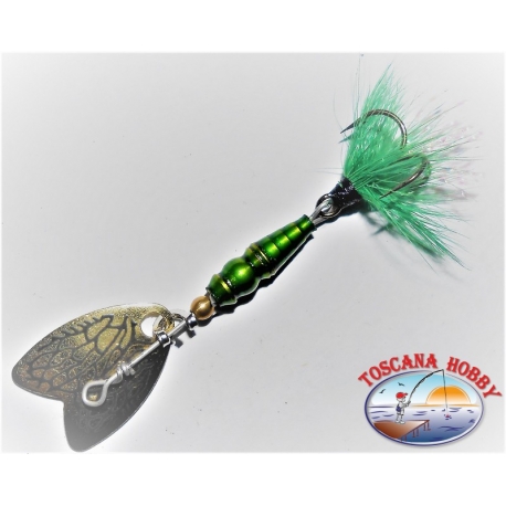 Rotating Butterfly Mepps spoon size 00 color green / gold 