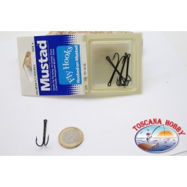 1 box 5 stück Ami-doppel-Mustad cod. 80525BL, nr. 4, carbon steel hooks,FC.D5B