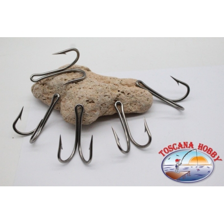 5 Ami doppi in acciaio, Mustad cod. 7982HS, n.8/0,FC.D7B