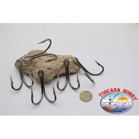 5 Ami doppi in acciaio, Mustad cod. 7982HS, n.9/0,FC.D7C