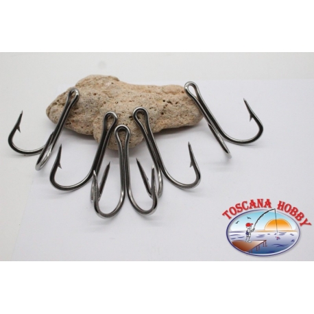 5 Ami doppi in acciaio, Mustad cod. 7982HS, n.10/0,FC.D7D