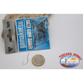 1 bustina 25 pz ami Gamakatsu, cod.12301, n.13, High Carbon steel hooks FC.B114C