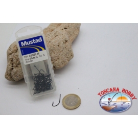 1 boîte de 50 pcs Mustad, cod.225BLM, pas.5, Cristal crochets FC.B8B