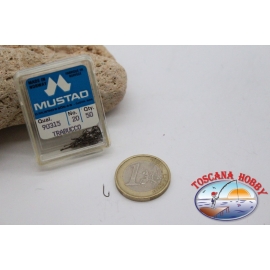 1 boîte de 50 pcs Mustad, cod.90315, pas.20, Trabucco crochets FC.B117B