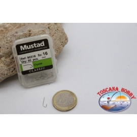 1 boîte de 50 pcs Mustad, cod.90316, pas.16, Cristal crochets FC.B118B